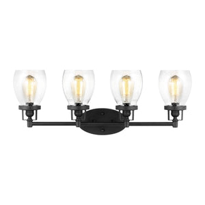 Generation Lighting. - 4414504-112 - Four Light Wall / Bath - Belton - Midnight Black