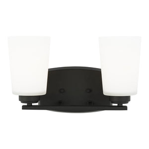 Generation Lighting. - 4428902EN3-112 - Two Light Wall / Bath - Franport - Midnight Black