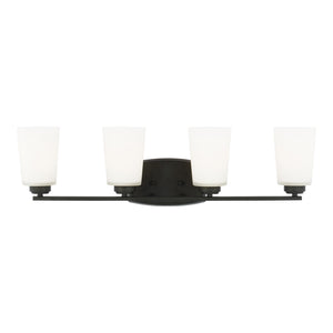 Generation Lighting. - 4428904-112 - Four Light Wall / Bath - Franport - Midnight Black