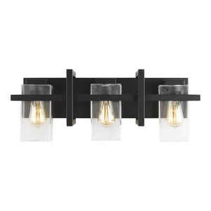 Generation Lighting. - 4441503-112 - Three Light Wall / Bath - Mitte - Midnight Black