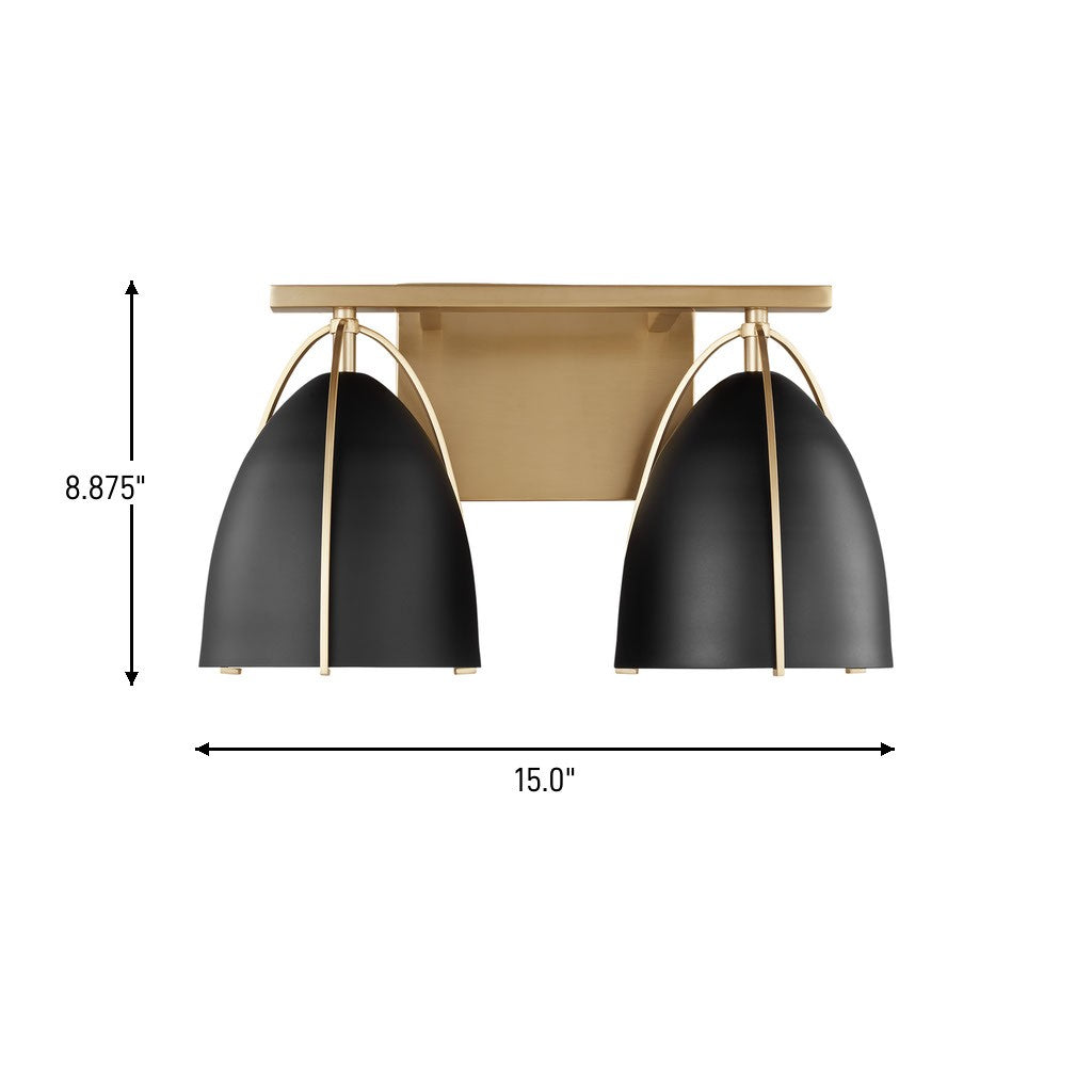 Visual Comfort Studio - 4451702-848 - Two Light Wall / Bath - Norman - Satin Brass