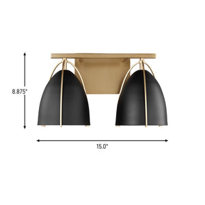 Visual Comfort Studio - 4451702-848 - Two Light Wall / Bath - Norman - Satin Brass