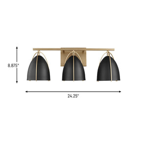 Visual Comfort Studio - 4451703-848 - Three Light Wall / Bath - Norman - Satin Brass