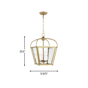 Visual Comfort Studio - 5191004-848 - Four Light Foyer - Charleston - Satin Brass