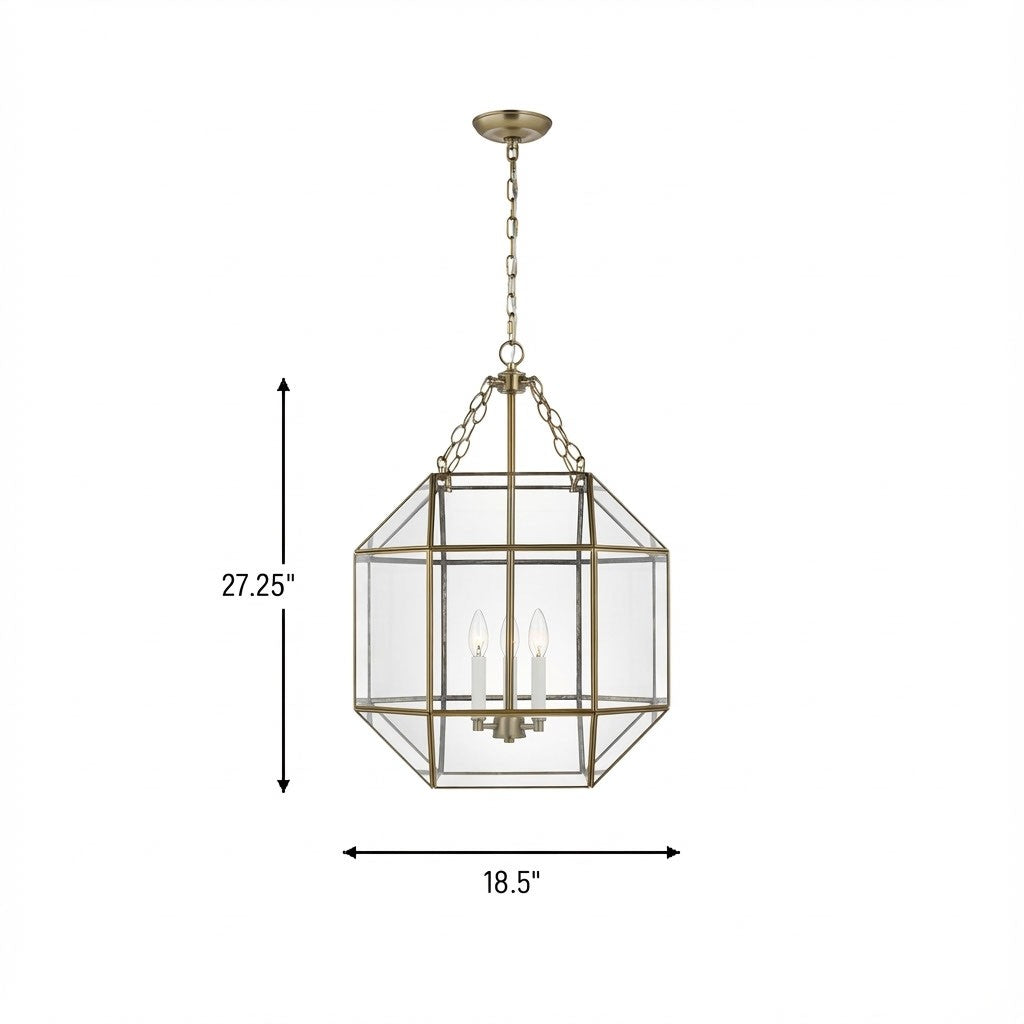 Visual Comfort Studio - 5279403-848 - Three Light Lantern - Morrison - Satin Brass