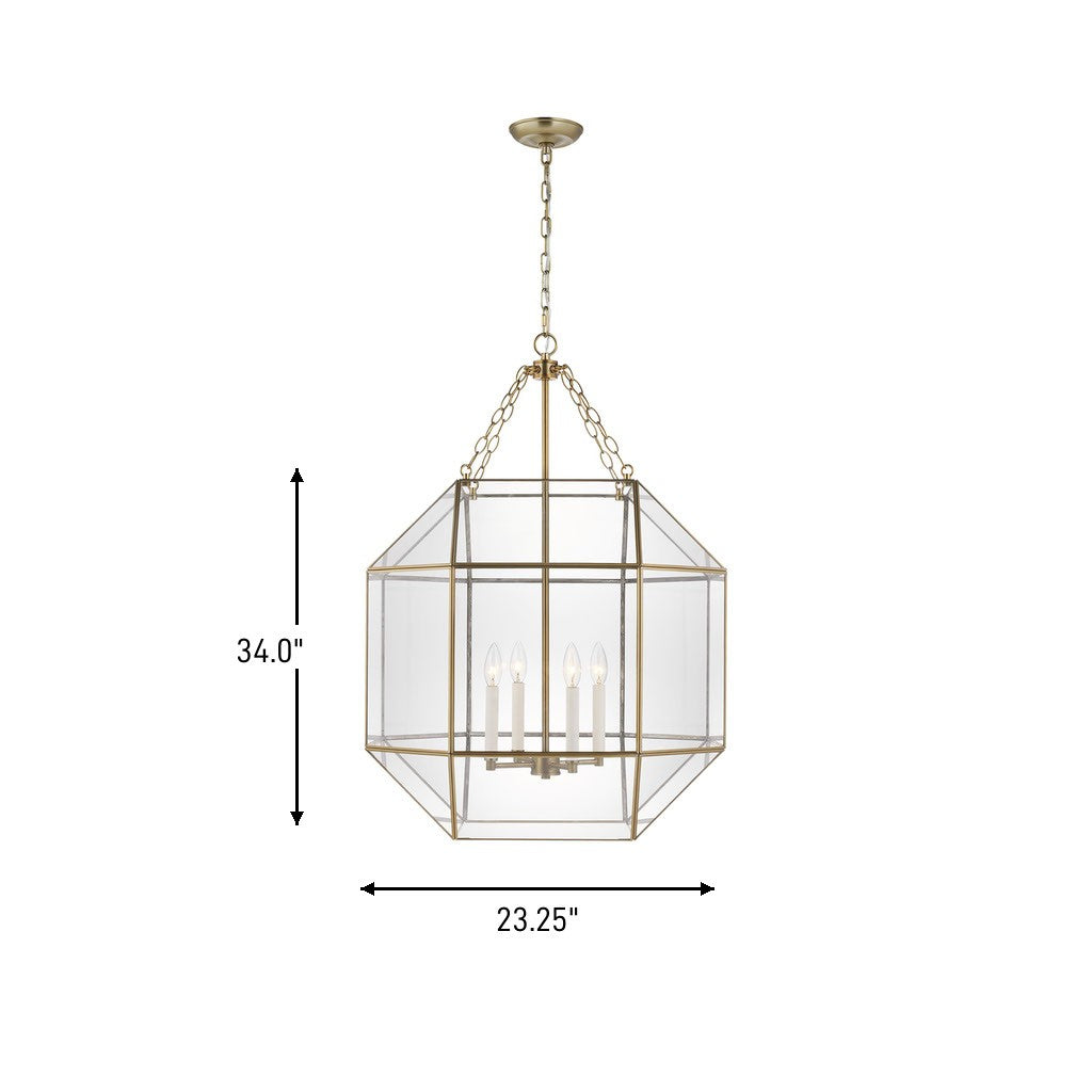 Visual Comfort Studio - 5279404-848 - Four Light Lantern - Morrison - Satin Brass