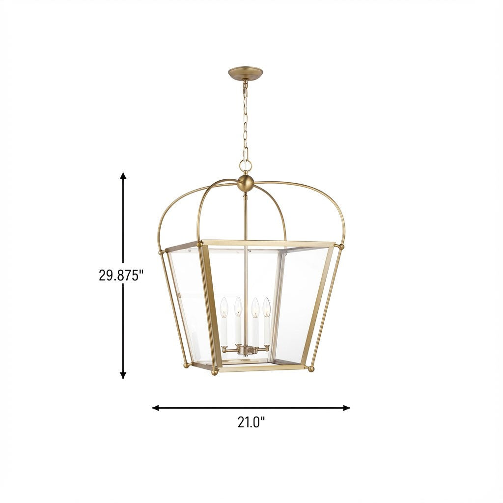 Visual Comfort Studio - 5291004-848 - Four Light Foyer - Charleston - Satin Brass