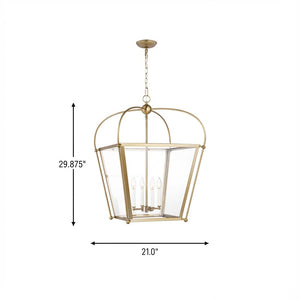 Visual Comfort Studio - 5291004-848 - Four Light Foyer - Charleston - Satin Brass