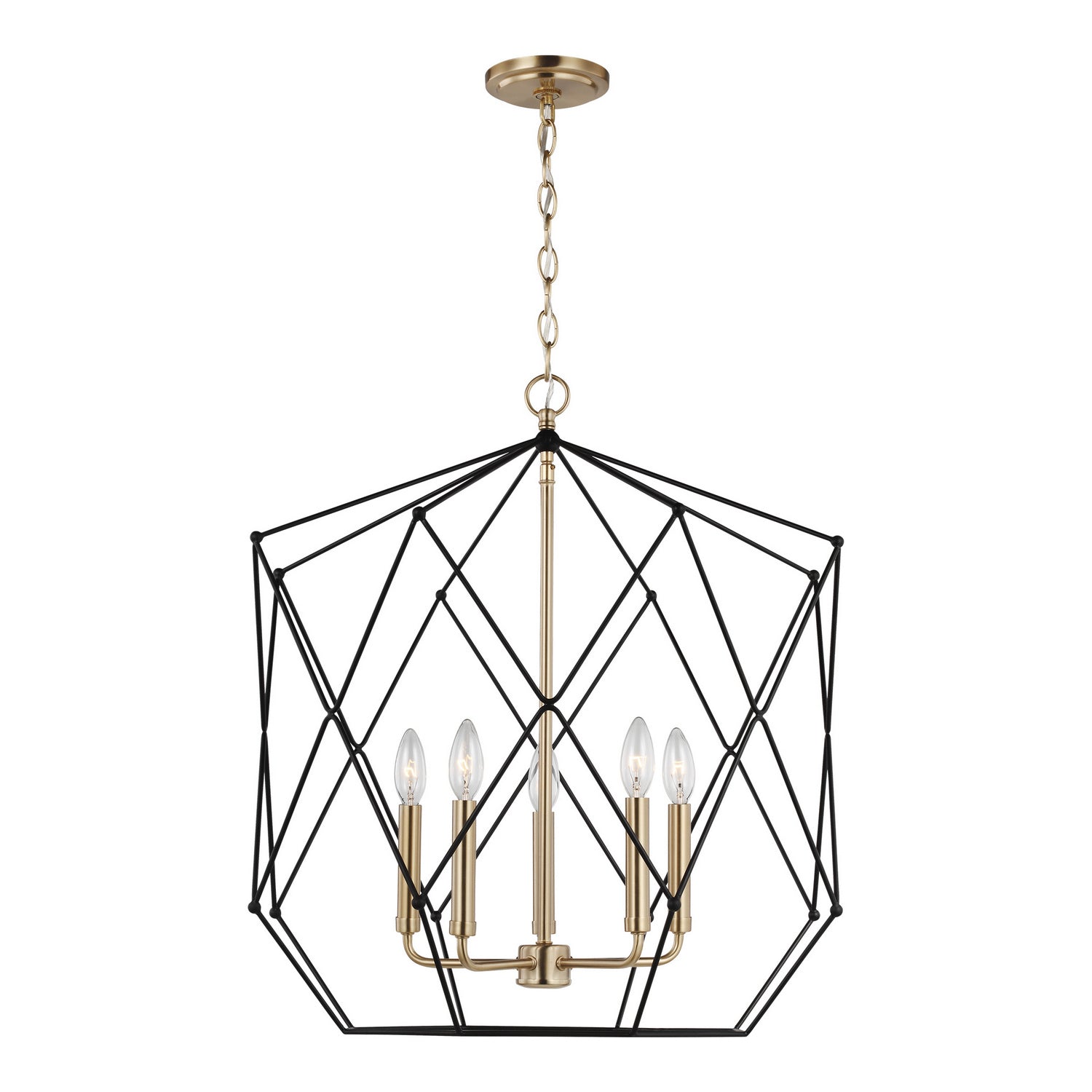 Visual Comfort Studio - 5334105-848 - Five Light Lantern - Zarra - Satin Brass