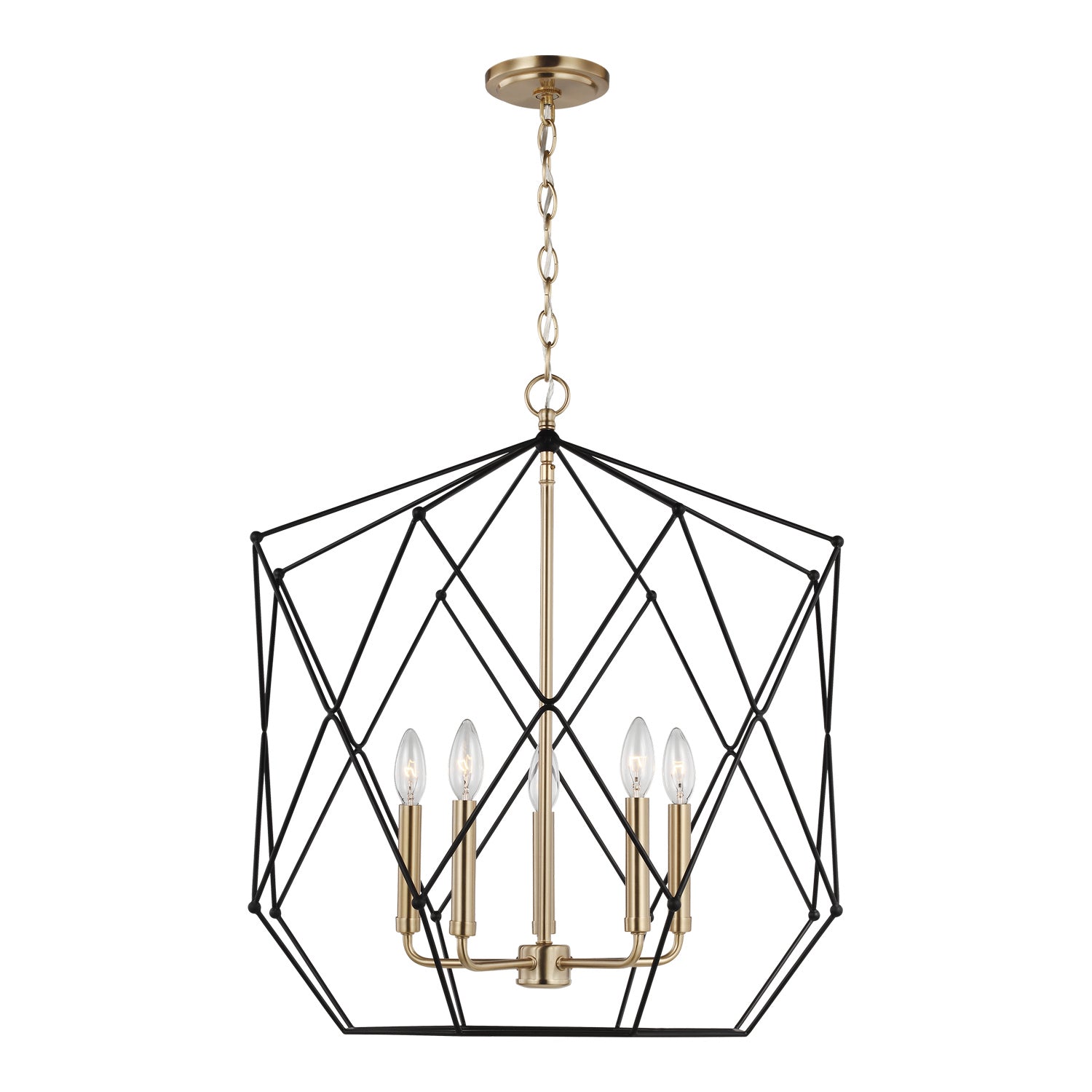 Visual Comfort Studio - 5334105EN-848 - Five Light Lantern - Zarra - Satin Brass