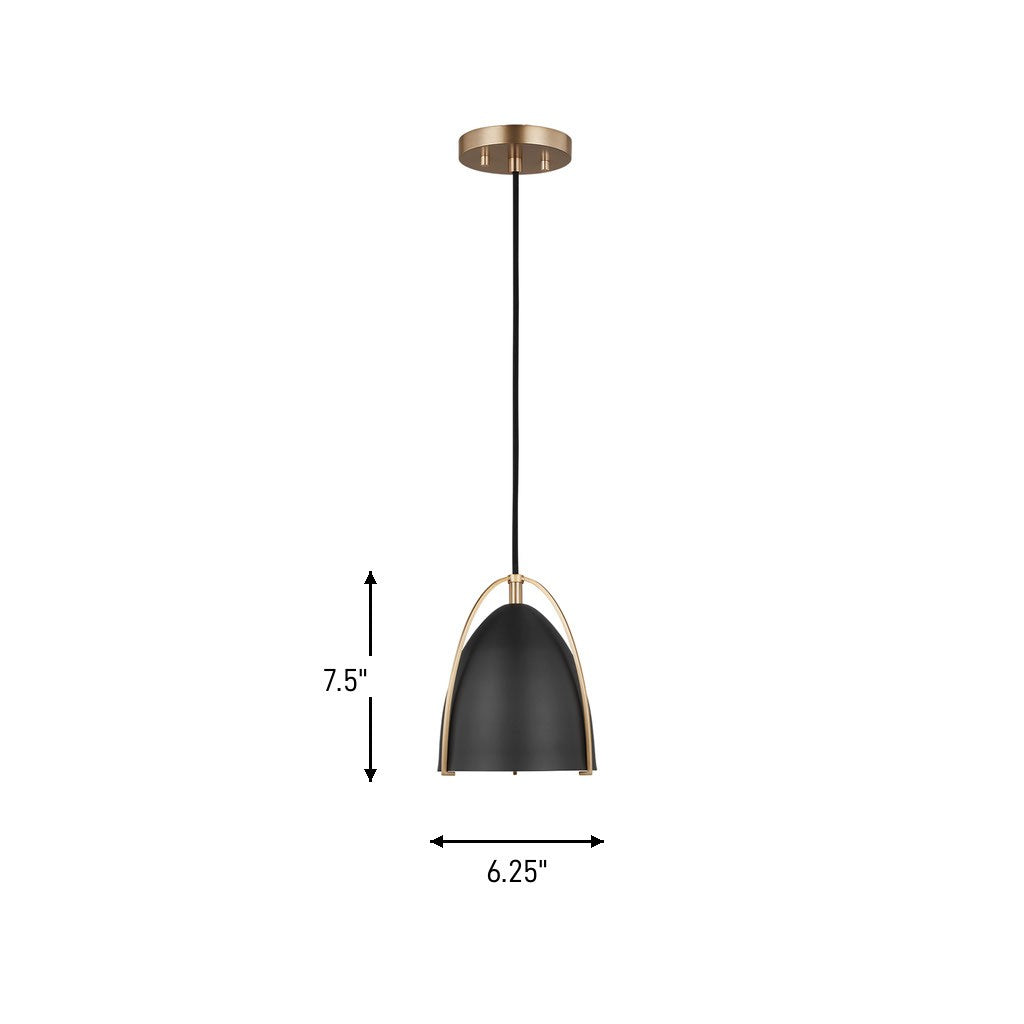 Visual Comfort Studio - 6151701-848 - One Light Mini-Pendant - Norman - Satin Brass