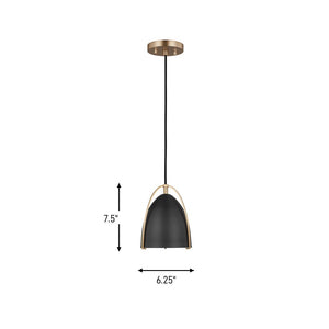 Visual Comfort Studio - 6151701-848 - One Light Mini-Pendant - Norman - Satin Brass