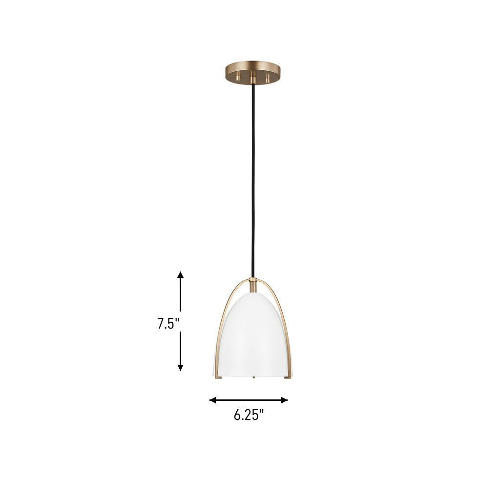 Visual Comfort Studio - 6151801-848 - One Light Mini-Pendant - Norman - Satin Brass