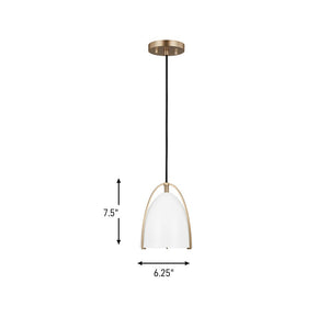 Visual Comfort Studio - 6151801-848 - One Light Mini-Pendant - Norman - Satin Brass