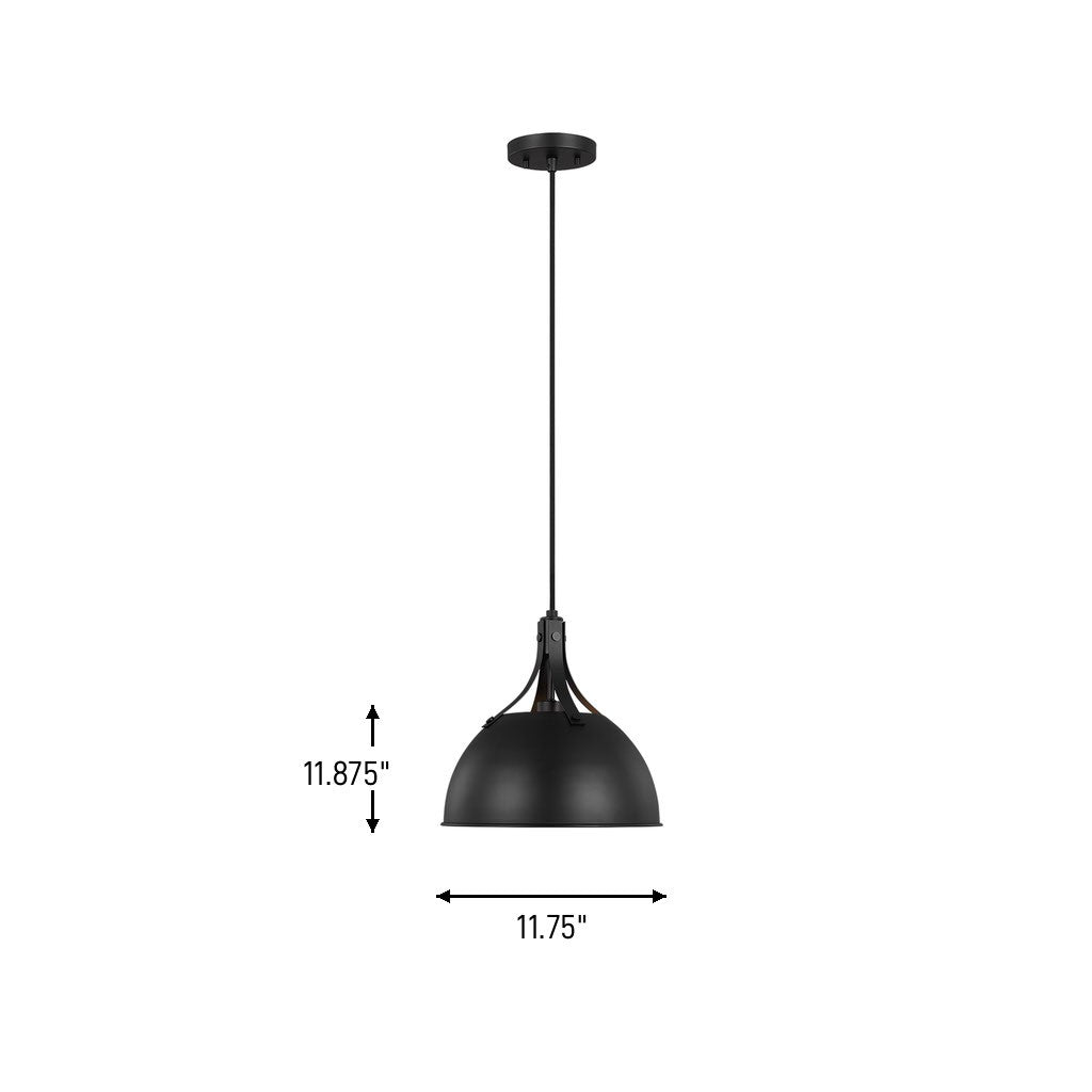 Visual Comfort Studio - 6524201-112 - One Light Pendant - Rockland - Midnight Black