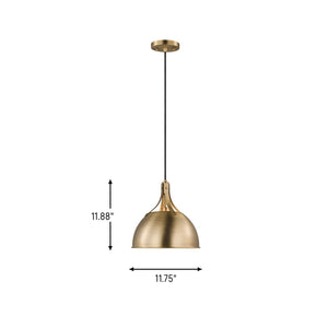 Visual Comfort Studio - 6524201-848 - One Light Pendant - Rockland - Satin Brass