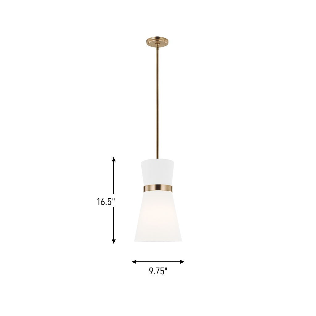 Visual Comfort Studio - 6590501-848 - One Light Pendant - Clark - Satin Brass