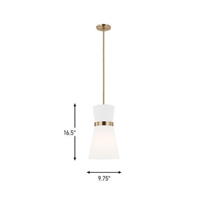 Visual Comfort Studio - 6590501-848 - One Light Pendant - Clark - Satin Brass