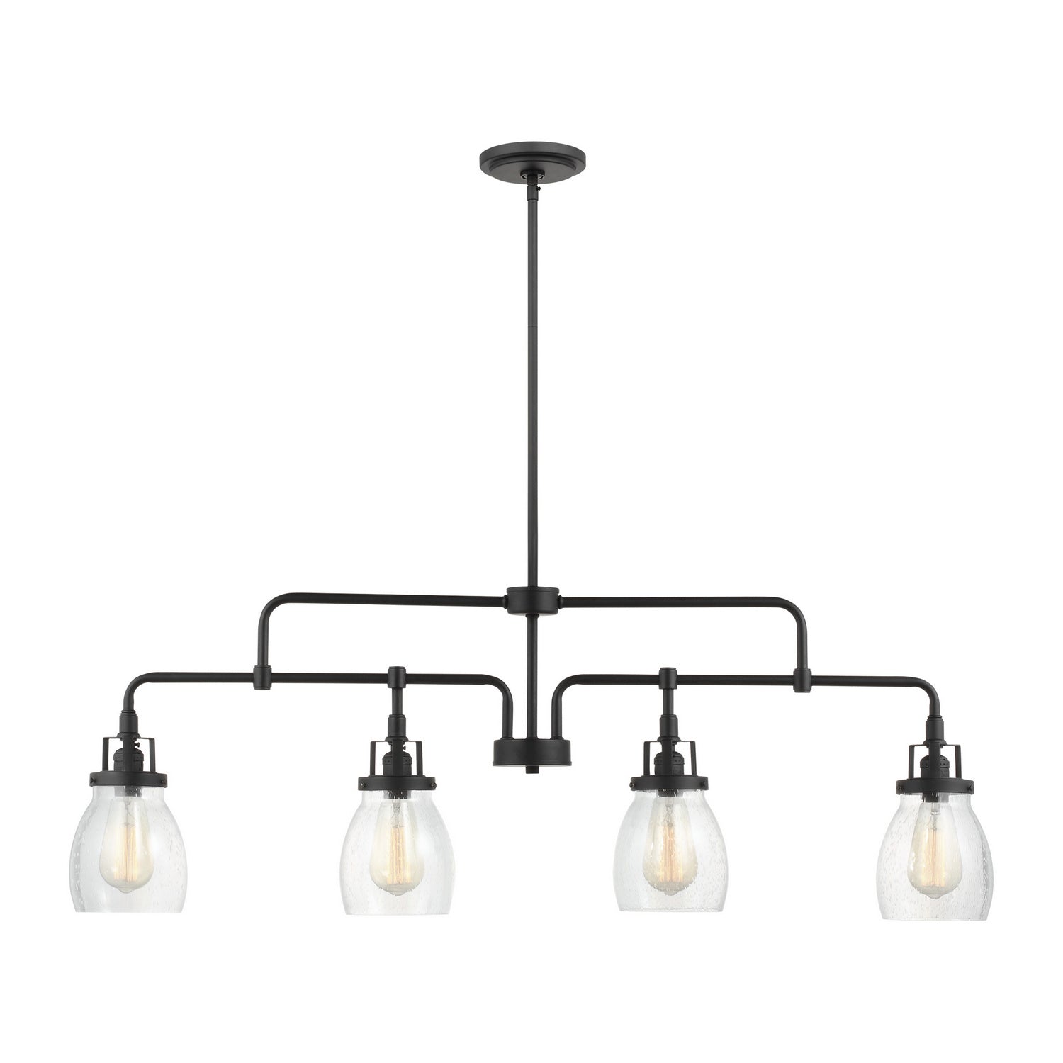 Generation Lighting. - 6614504-112 - Four Light Island Pendant - Belton - Midnight Black