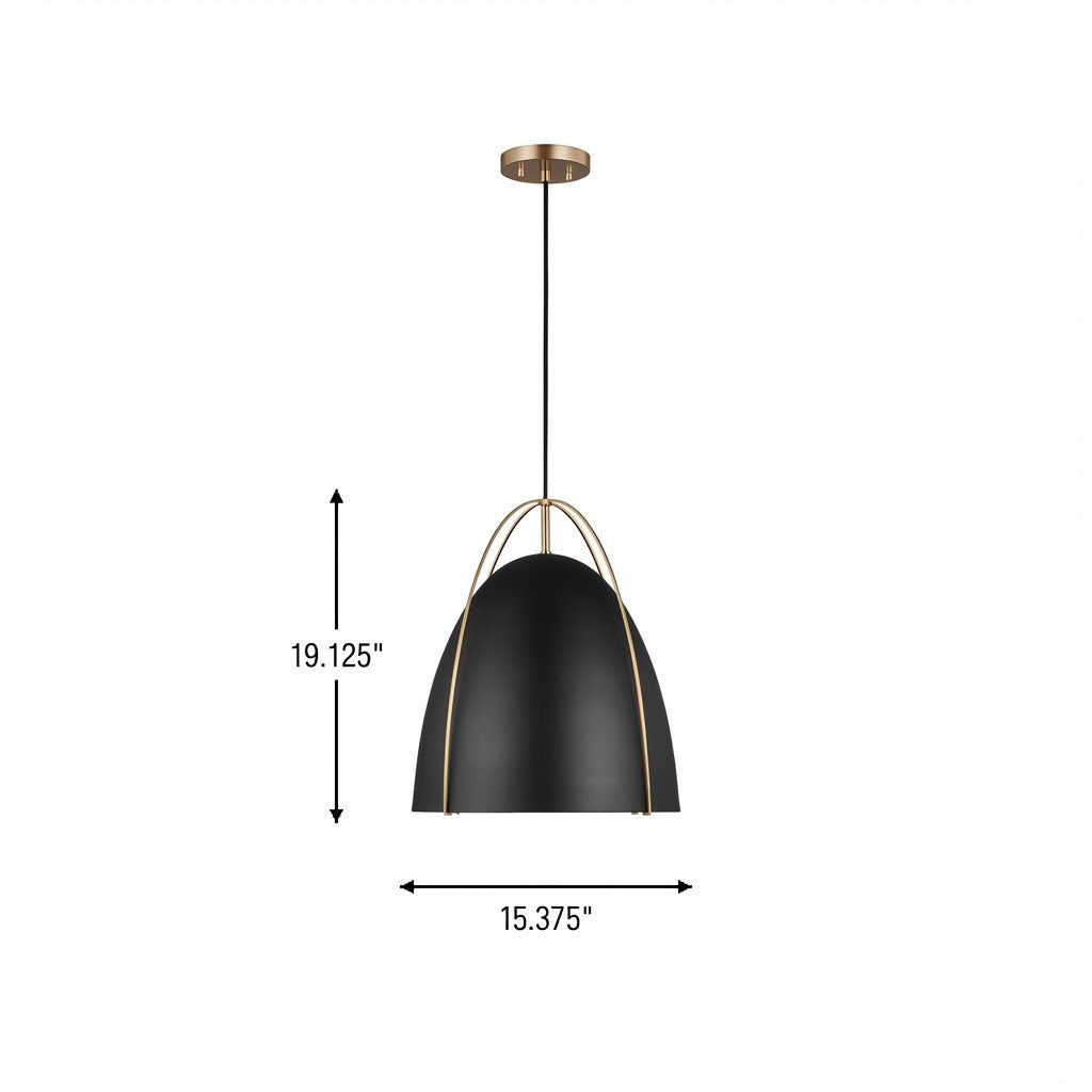 Visual Comfort Studio - 6651701-848 - One Light Pendant - Norman - Satin Brass