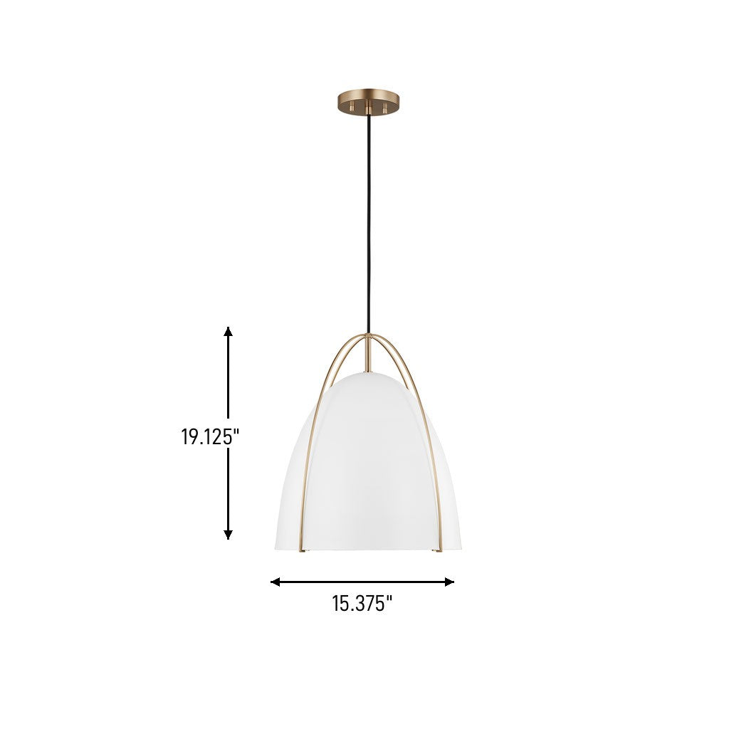 Visual Comfort Studio - 6651801-848 - One Light Pendant - Norman - Satin Brass
