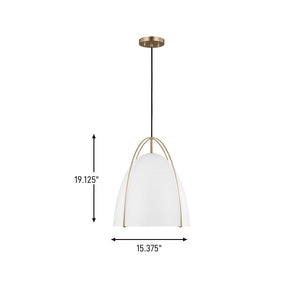 Visual Comfort Studio - 6651801-848 - One Light Pendant - Norman - Satin Brass