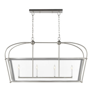 Visual Comfort Studio - 6691004EN-962 - Four Light Linear Lantern - Charleston - Brushed Nickel