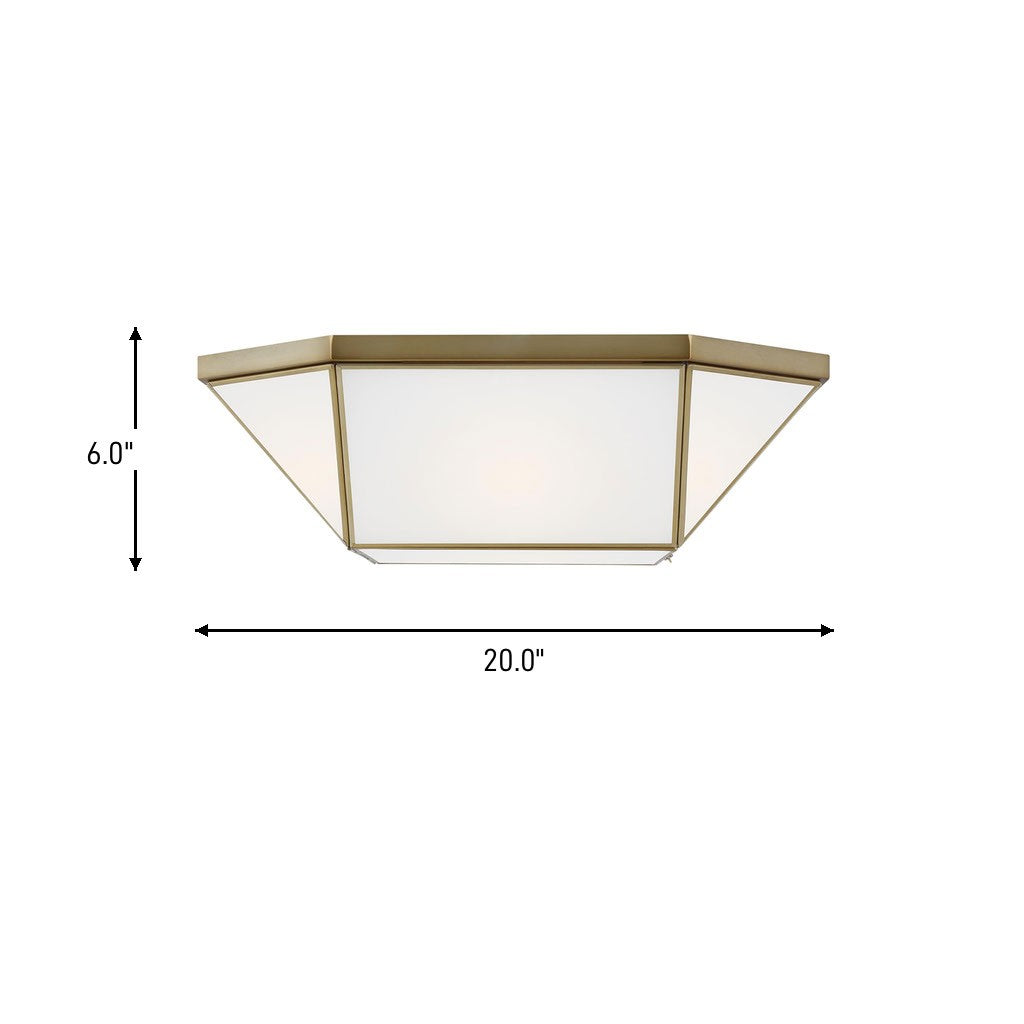 Visual Comfort Studio - 7679454-848 - Four Light Flush Mount - Morrison - Satin Brass