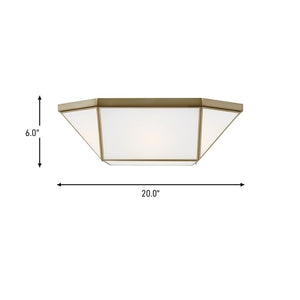 Visual Comfort Studio - 7679454-848 - Four Light Flush Mount - Morrison - Satin Brass