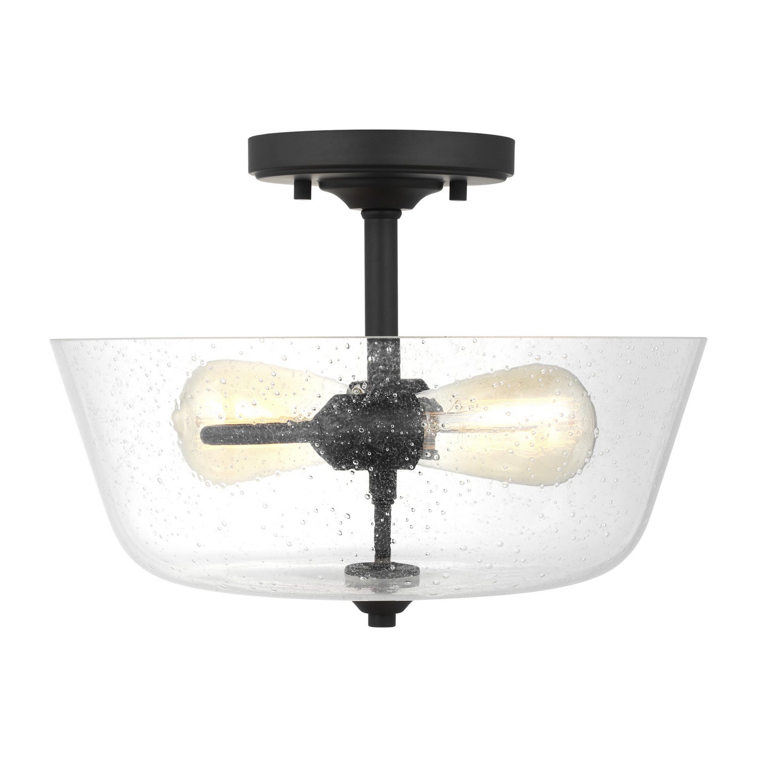 Generation Lighting. - 7714502-112 - Two Light Semi-Flush Mount - Belton - Midnight Black