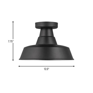 Visual Comfort Studio - 7837401-12 - One Light Outdoor Flush Mount - Barn Light - Black