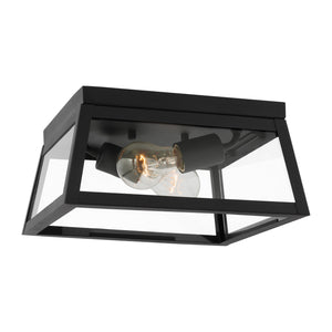 Visual Comfort Studio - 7848402-12 - Two Light Outdoor Flush Mount - Founders - Black