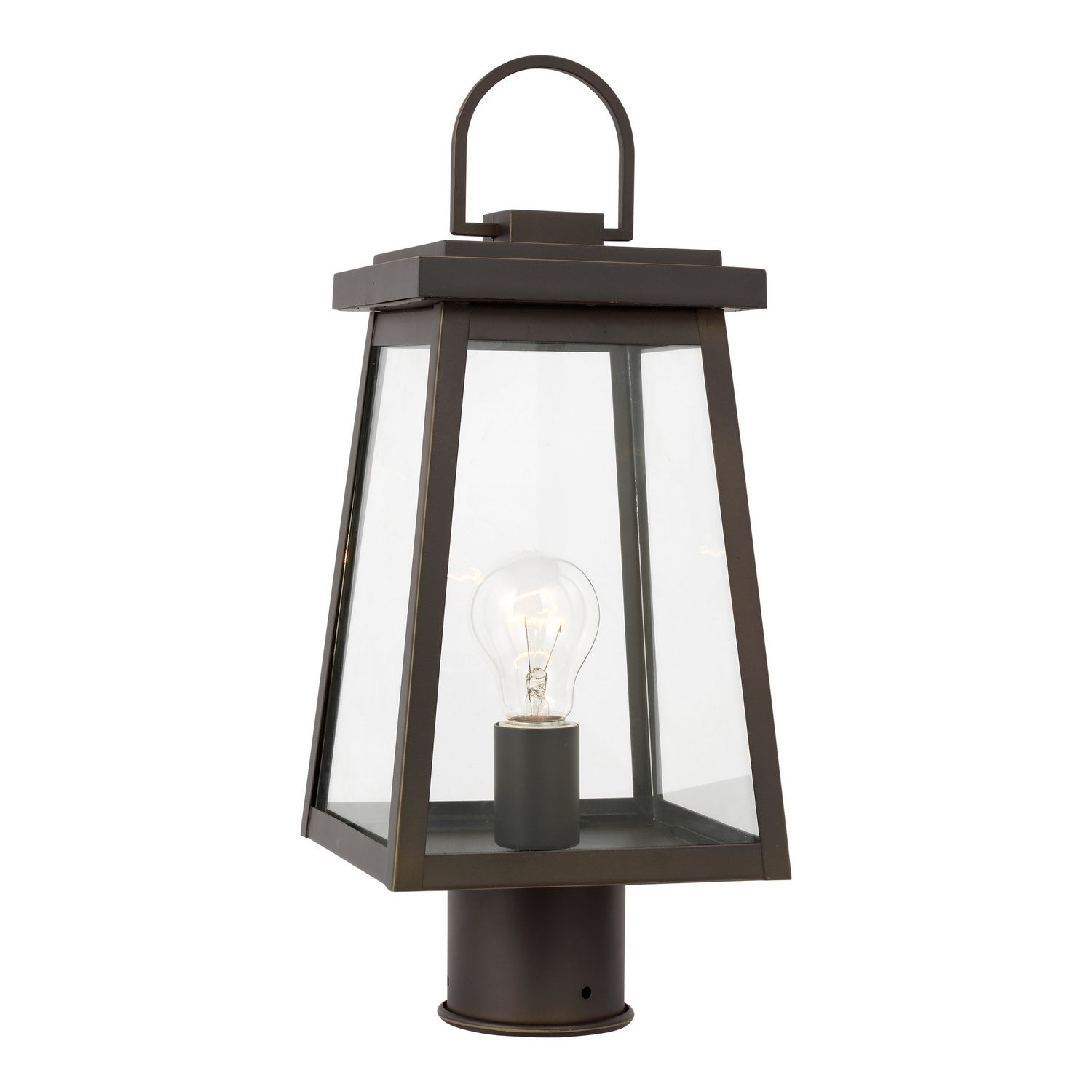 Visual Comfort Studio - 8248401-71 - One Light Outdoor Post Lantern - Founders - Antique Bronze