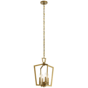 Kichler - 43498NBR - Four Light Pendant - Abbotswell - Natural Brass