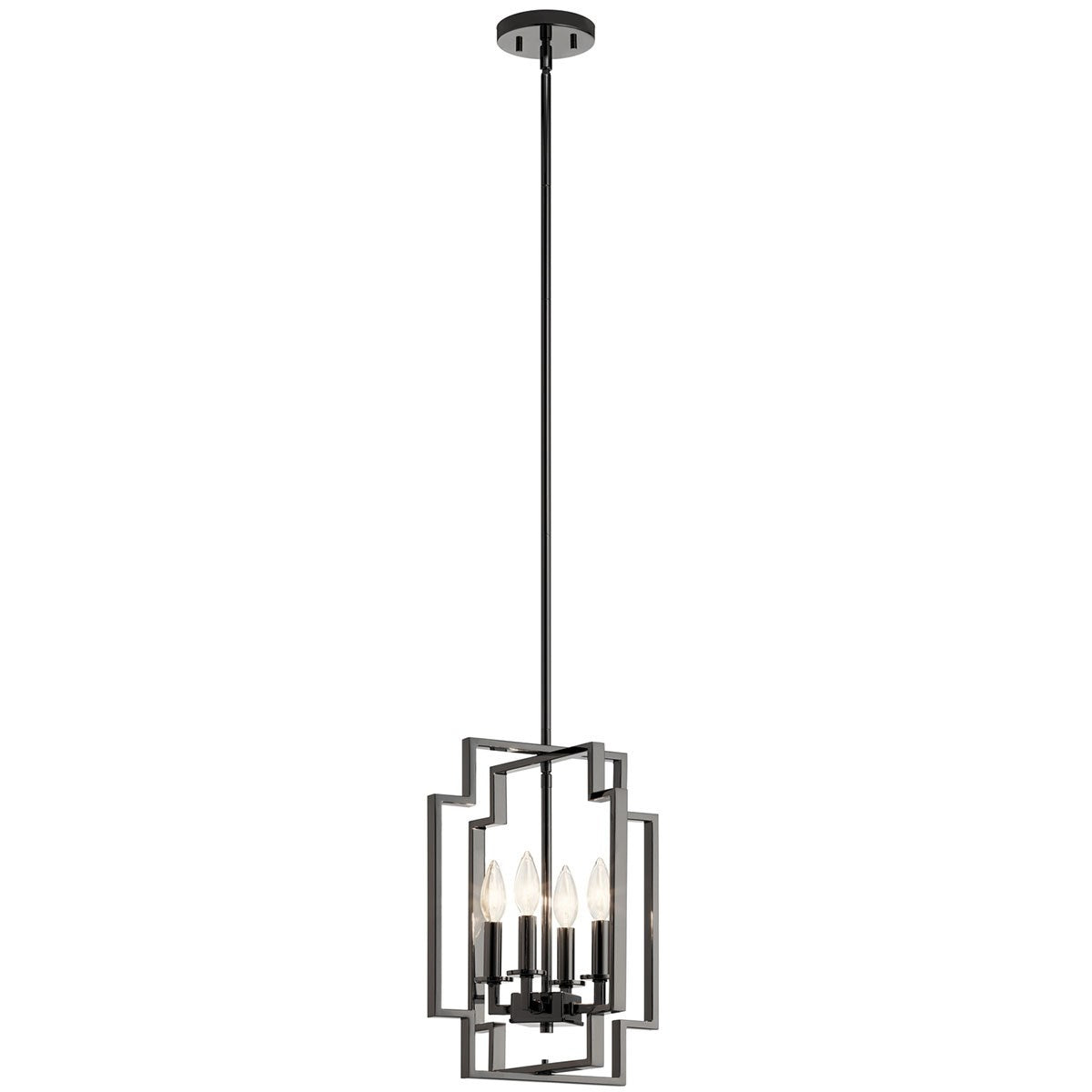 Kichler - 43964MCH - Four Light Pendant - Downtown Deco - Midnight Chrome