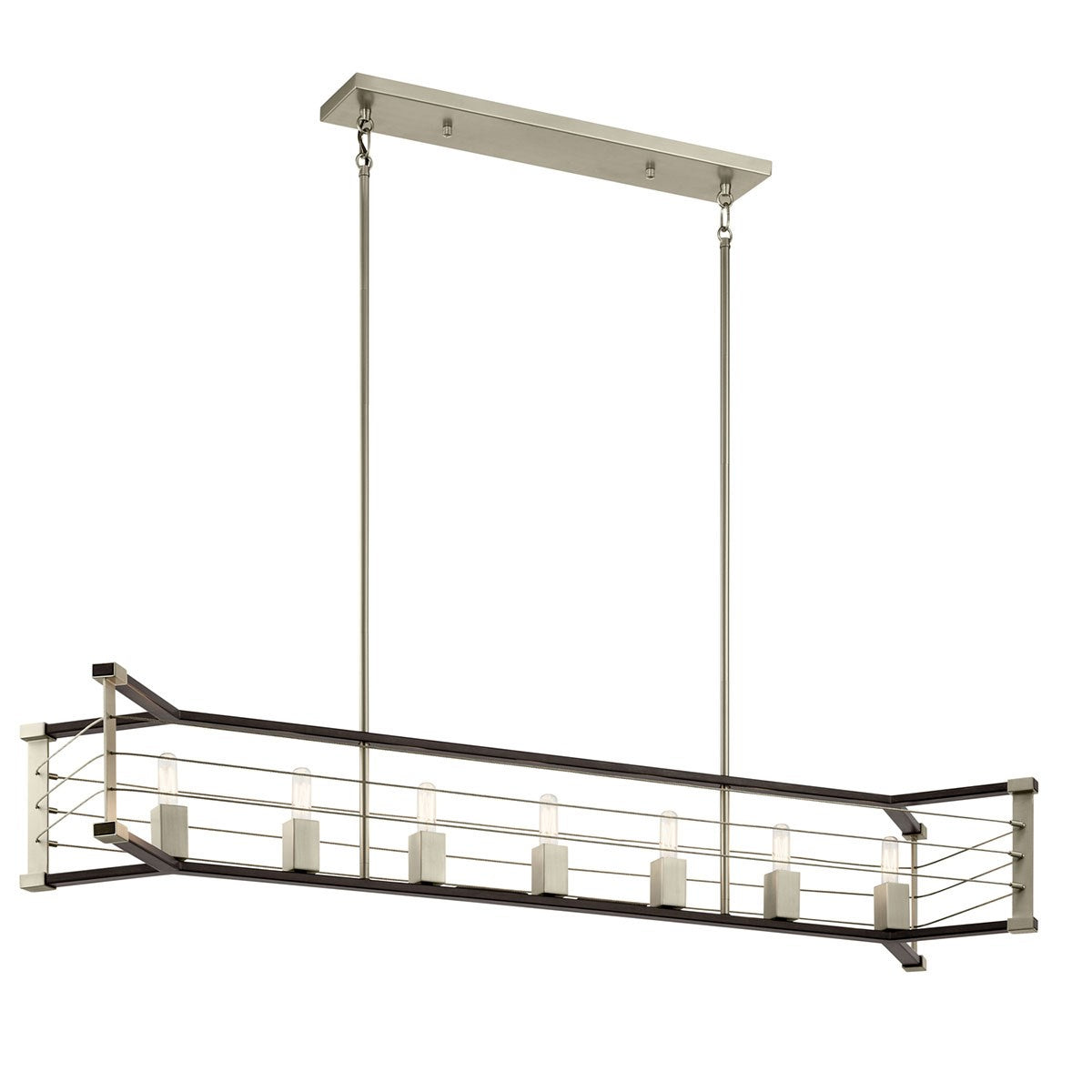 Kichler - 44252MOK - Seven Light Linear Chandelier - Lente - Midnight Oak