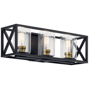 Kichler - 55065BK - Three Light Bath - Moorgate - Black