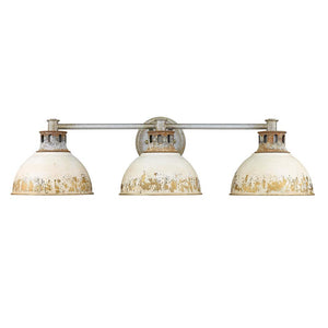 Golden - 0865-BA3 AGV-AI - Three Light Bath Vanity - Kinsley - Aged Galvanized Steel