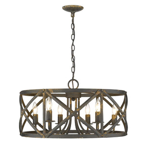 Golden - 0890-6 ABI - Six Light Chandelier - Alcott - Antique Black Iron