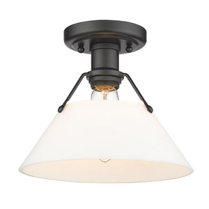 Golden - 3306-FM BLK-OP - One Light Flush Mount - Orwell BLK - Matte Black