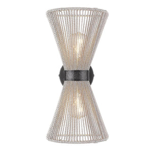 Golden - 6938-2W BLK-BR - Two Light Wall Sconce - Avon - Matte Black