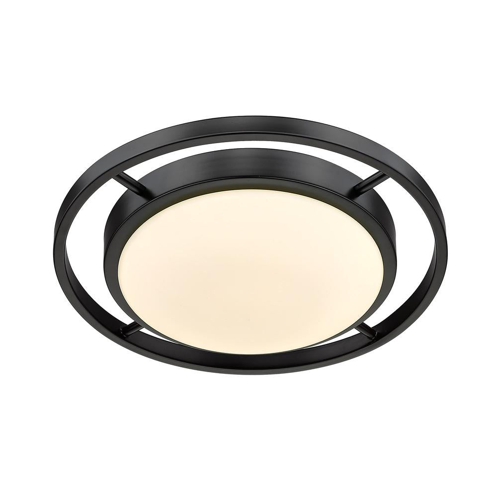 Golden - 9130-FM14 BLK-OP - LED Flush Mount - Astra - Matte Black