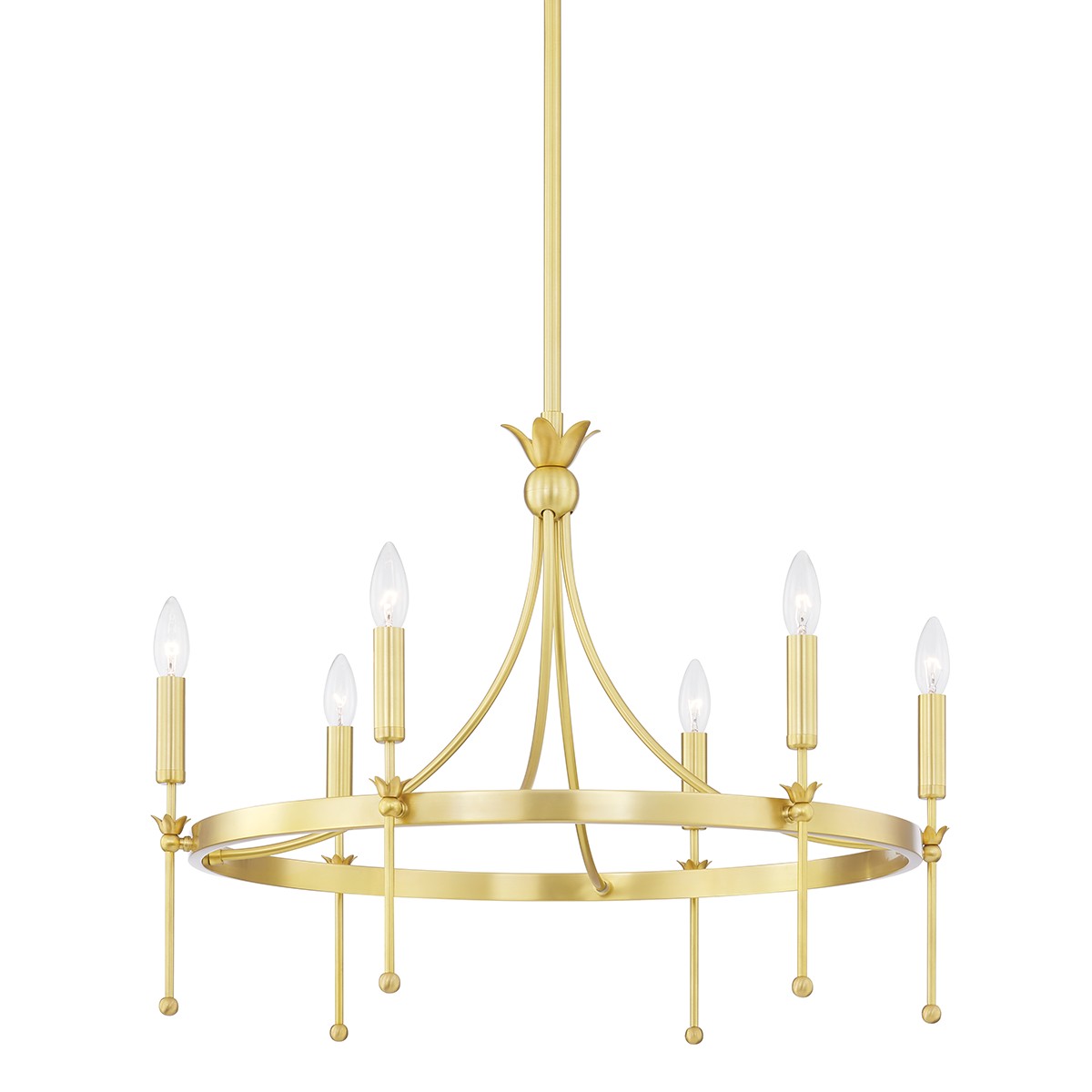 Hudson Valley - 4327-AGB - Six Light Chandelier - Gates - Aged Brass