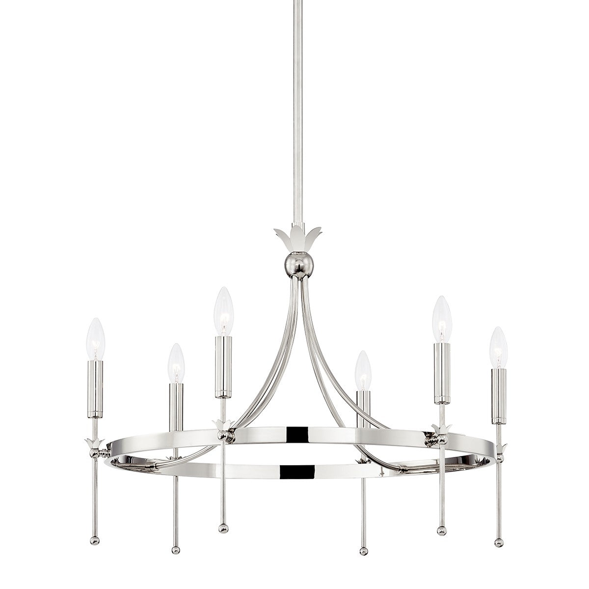 Hudson Valley - 4327-PN - Six Light Chandelier - Gates - Polished Nickel