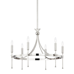 Hudson Valley - 4327-PN - Six Light Chandelier - Gates - Polished Nickel