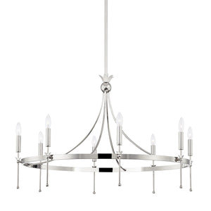 Hudson Valley - 4338-PN - Eight Light Chandelier - Gates - Polished Nickel