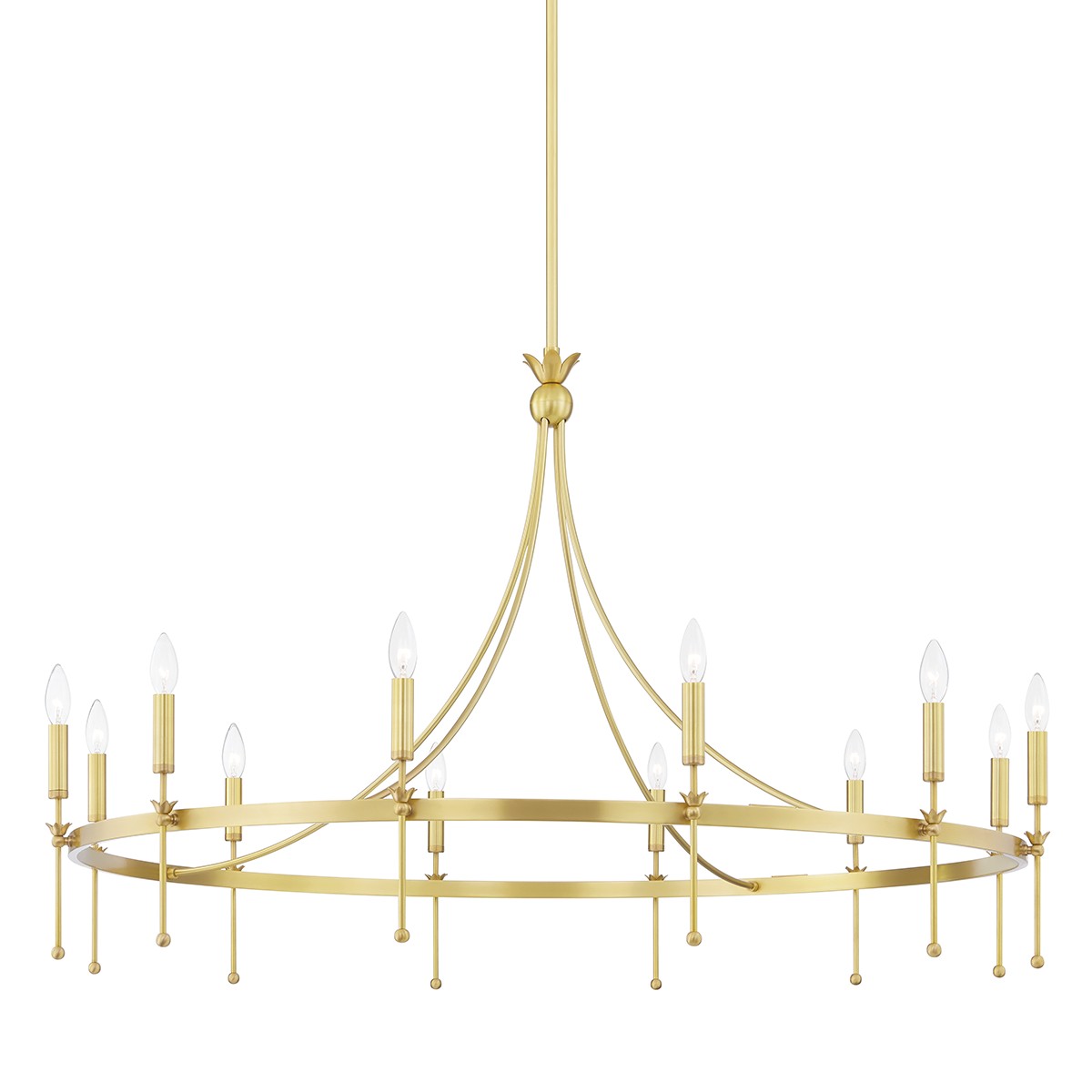 Hudson Valley - 4351-AGB - 12 Light Chandelier - Gates - Aged Brass