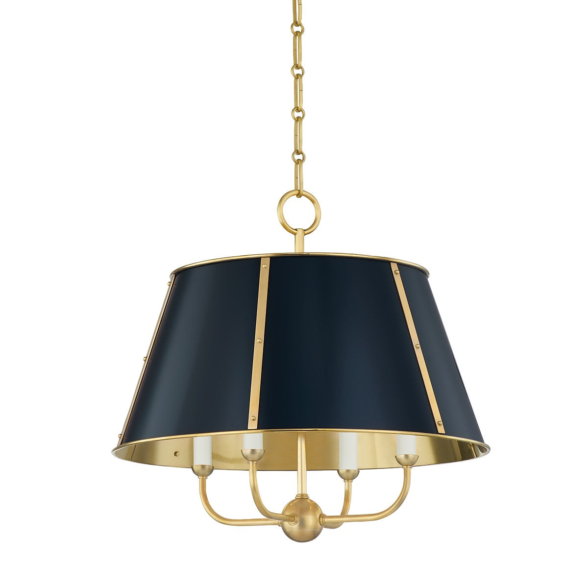 Hudson Valley - MDS120-AGB/DBL - Four Light Chandelier - Cambridge - Aged Brass/Darkest Blue