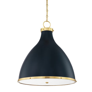 Hudson Valley - MDS362-AGB/DBL - Three Light Pendant - Painted No. 3 - Aged Brass/Darkest Blue