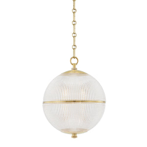 Hudson Valley - MDS800-AGB - One Light Pendant - Sphere No. 3 - Aged Brass